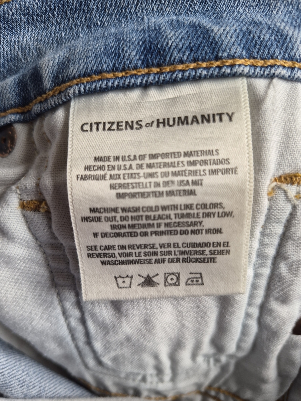 Citizens of Humanity Emerson Slim Boyfriend Jeans Light Wash Distressed Grunge - Picture 11 of 16